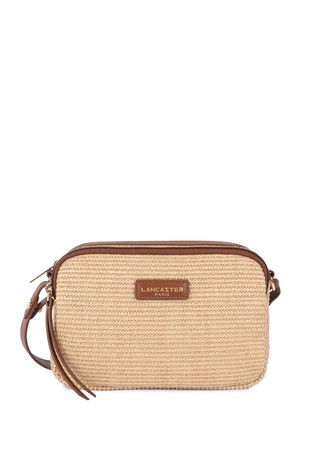 Osier mini raffia-look crossbody bag