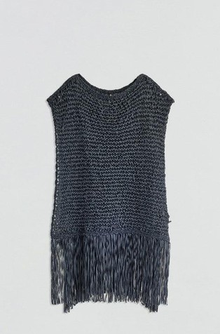 Oversize fit knit cape in crochet style
