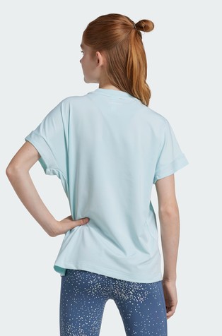 ADIDAS Glam majica s kratkimi rokavi in svetlečim logotipom Modra - Blue 2