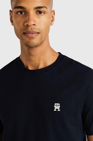 TOMMY HILFIGER Majica z vezenim TH monogramom Modra - Dark Blue 4