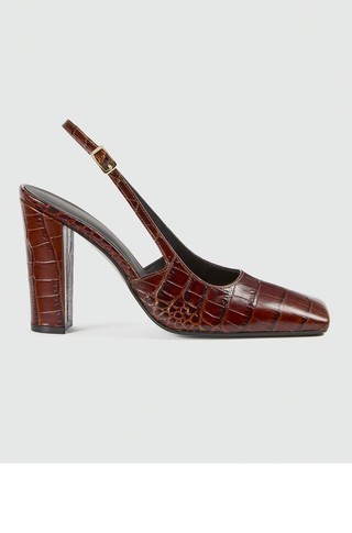 Leather slingback with pattern
