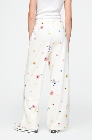 GAP Gap logo spodnji del trenirke za deklice Bela - Floral Print 3
