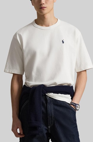 Relaxed fit majica s kratkimi rokavi iz jerseya