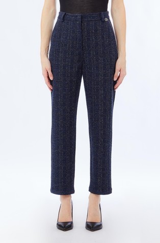 Bouclé trousers with Lurex® inserts