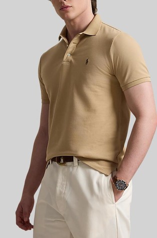 Custom slim fit raztegljiva polo majica z mrežasto strukturo