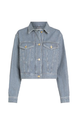 Regular Fit Striped Denim Jacket