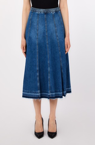 Midi denim skirt