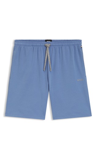 Bombažne kratke hlače z zatezno vrvico in vezenim logotipom