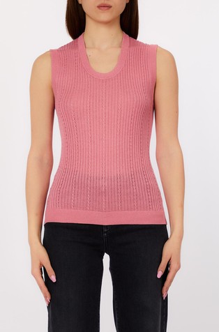 Rebrasto pletena majica z lureks vlakni