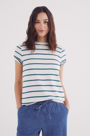 Cotton T-shirt with shoulder buttons