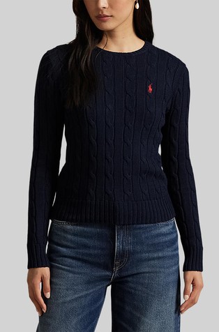 Cable-Knit Cotton Crewneck Jumper