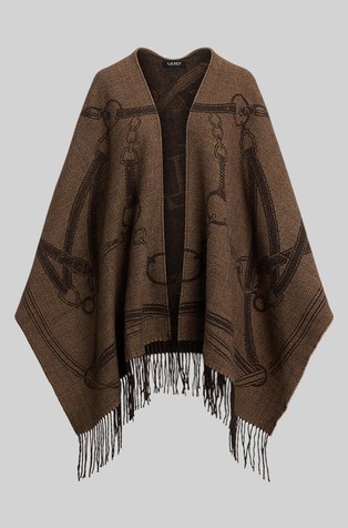 Žakarski pončo iz mešanice z volno