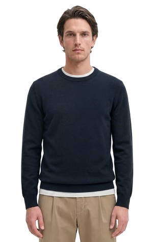 Sweater in organic cotton and virgin wool blend