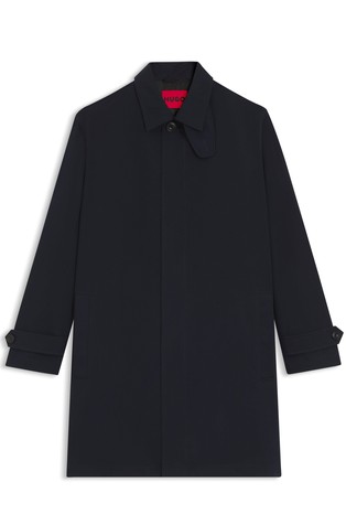 Vodoodbojen raven plašč iz gabardena