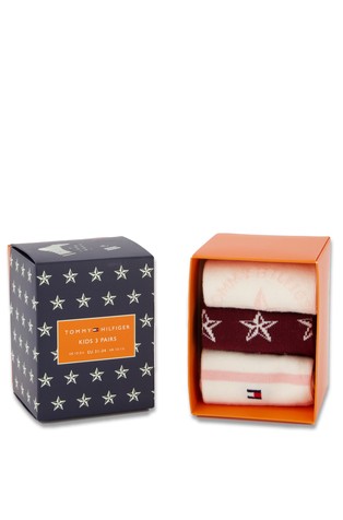 TOMMY HILFIGER 3-pack Socks Gift Box Red/White/Pink 3