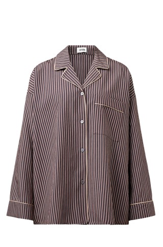Oversized striped shirt blouse
