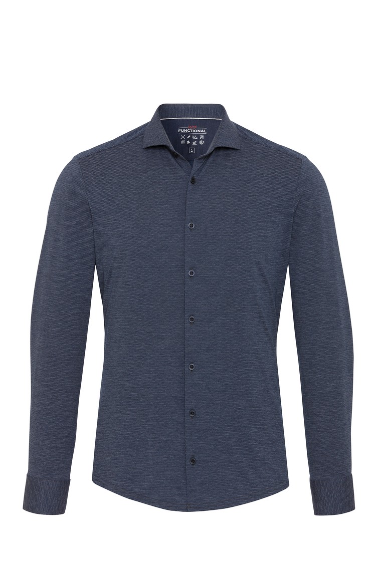 PURE H.TICO Functional slim fit srajca z dolgimi rokavi Modra - Navy 