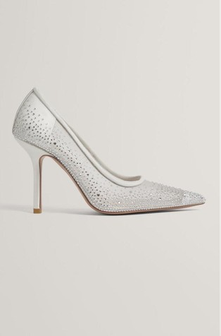 Bejewelled Mesh Stiletto Court Heels