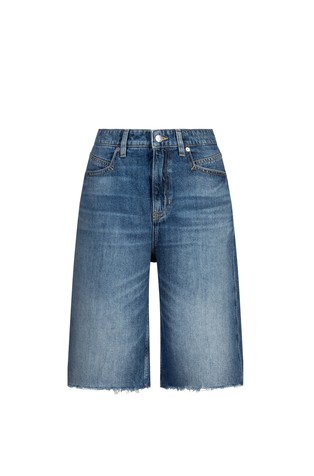 Denim shorts with raw hem