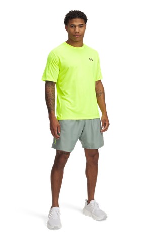 UNDER ARMOUR Woven Wordmark Shorts Silica Green / High Vis Yellow 3