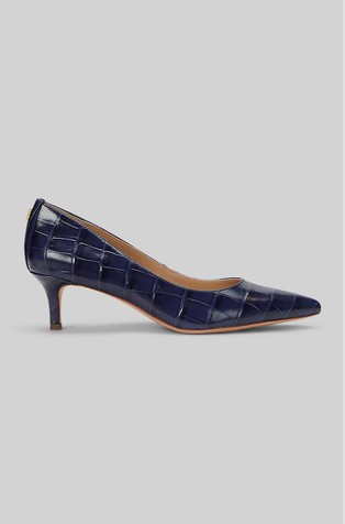 Adrienne Crocodile-embossed Leather Pump