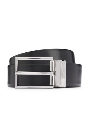 Reversible belt in leather