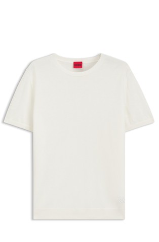 Wool-blend short-sleeved sweater