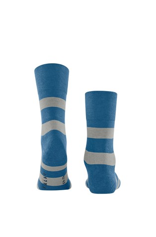 FALKE Block Stripe nogavice s črtastim vzorcem Modra - Blue / Gray 3