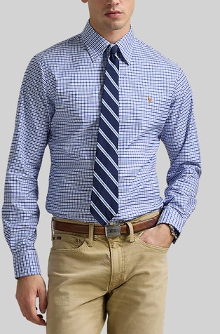 Custom fit karirasta Oxford srajca