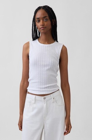 Ženska majica brez rokavov z luknjičastim vzorcem