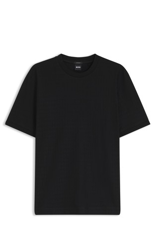 Geometric-jacquard T-shirt in cotton