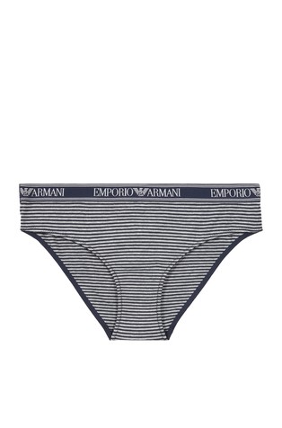 EMPORIO ARMANI Paket 2 spodnjih hlačk z logo pasom Modra - Blue 2