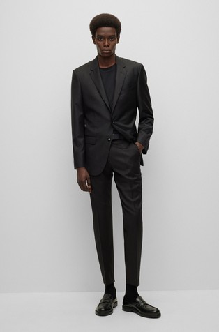 HUGO BOSS Regular fit bombažna majica z logotipom Črna - Black 3