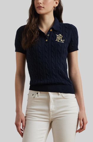 Pletena polo majica s kratkimi rokavi