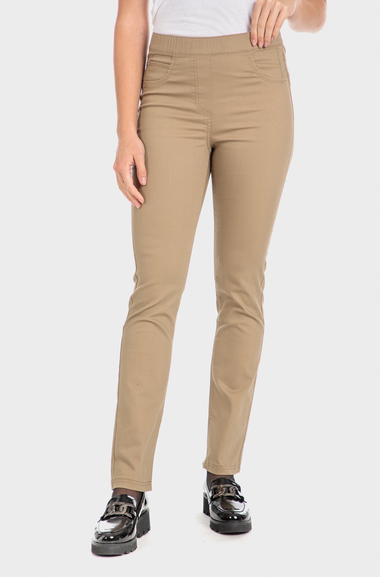 PUNT ROMA Stretch twill trousers Beige 