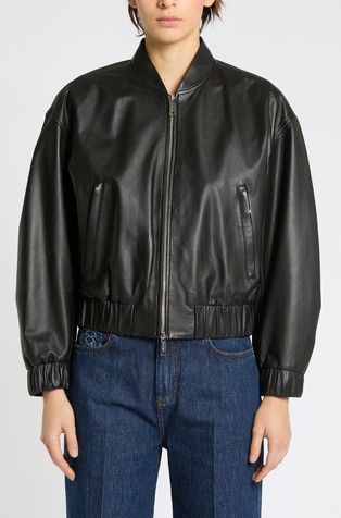 Leather blouson