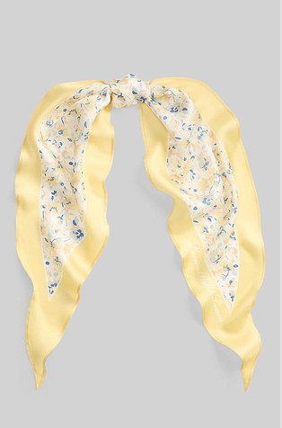 Floral Silk Diamond Scarf