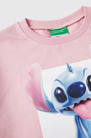 BENETTON Lilo &amp; Stitch ©Disney sweatshirt in cotton Pink 3