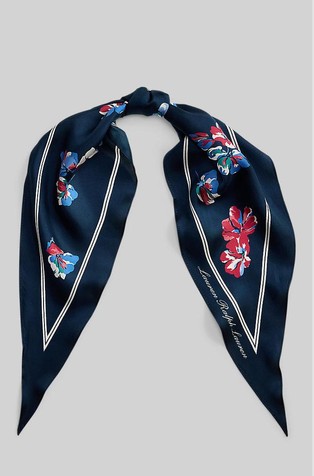 Floral Silk Diamond Scarf