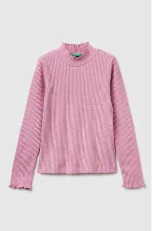 Majica s povišanim ovratnikom iz bombažne mešanice