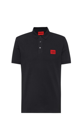 Slim-fit piké bombažna polo majica z rdečim logotipom