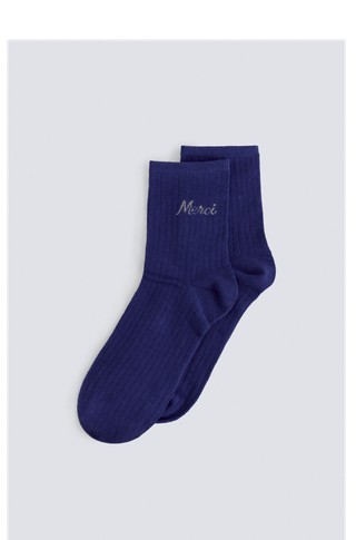 Ribbed word socks