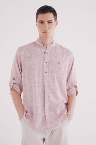 3/4 linen viscose mao shirt