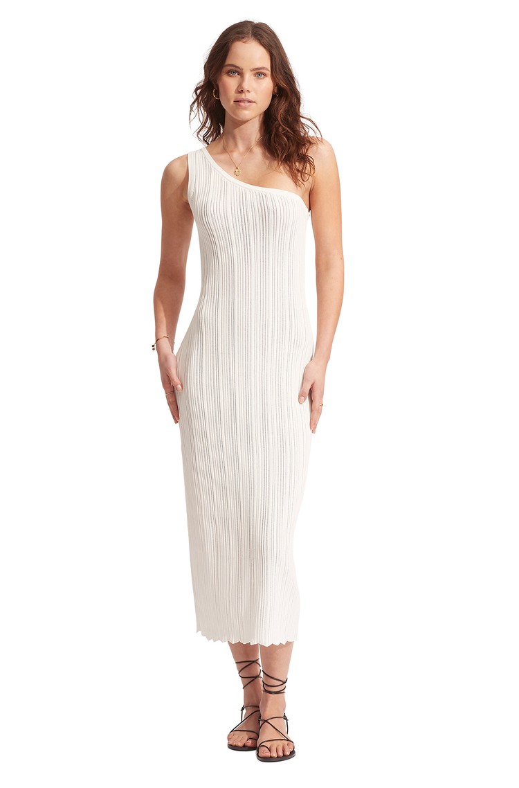 SEAFOLLY Crochet Knit Dress White 