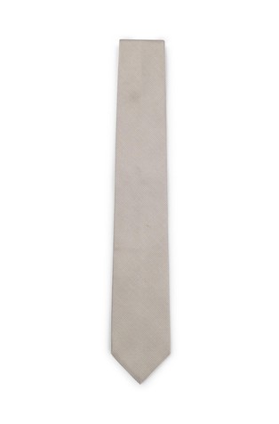 Structured tie in silk-cotton jacquard
