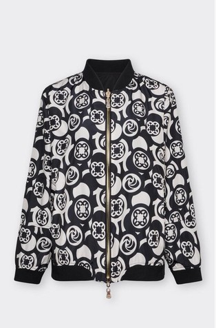 Reversible nylon bomber jacket