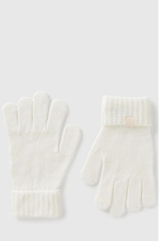 Knit gloves with logo