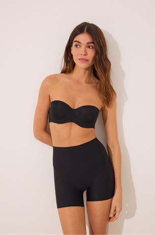 WOMEN'SECRET Modrček iz mikrofibre in čipke z zebrastim vzorcem ter odstranljivimi naramnicami Črna - Black 4