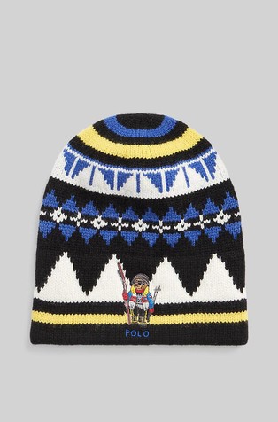 Polo Bear Geo-Motif Wool-Blend Hat