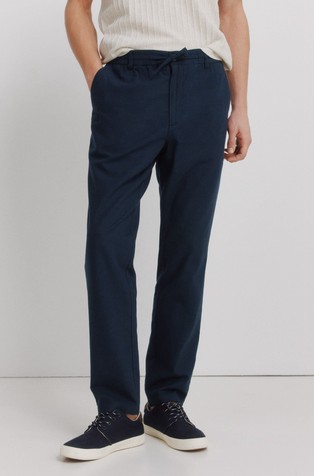 Comfort fit hlače iz mešanice bombaža in lana